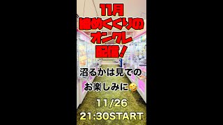 【クレーンゲーム】11月ラストのオンクレ配信！ [upl. by Decima552]