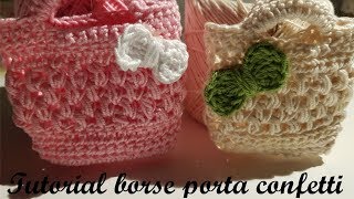 Tutorial uncinetto mini borsetta porta confetti [upl. by Yauq]