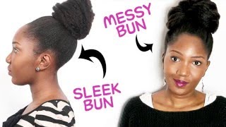 High Bun  Chignon haut de 2 façons  Bien plaquer les cheveux crépus [upl. by Englebert]