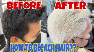 PAANO MAGBLEACH  HOW TO DO HAIR BLEACHING FOR MEN  SHINEMOIST PRODUCT  Chading [upl. by Herschel]