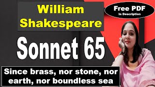 Sonnet 65 by William Shakespeare in hindi I Since brass nor stone nor earth nor boundless sea [upl. by Aifoz]