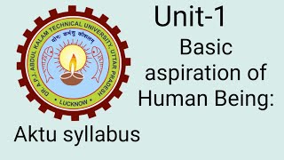 Basic Aspiration of Human Being Aktu syllabus [upl. by Mchenry]