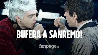 Sanremo 2020 Morgan e Bugo squalificati la lite sul palco diventa canzone [upl. by Ecallaw]