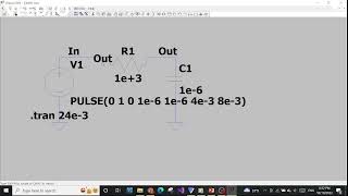 LTSpice Low Pass Filter Transient Analysis Time Domain with Square wave as input [upl. by Ploch]