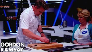 How to Fillet a Salmon Into 10 Equal Pieces  Gordon Ramsay [upl. by Zephan579]