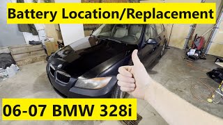 Battery Location and Replacement BMW 328i 06 07 08 09 10 11 2006 2007 2008 2009 2010 2011 [upl. by Hungarian499]