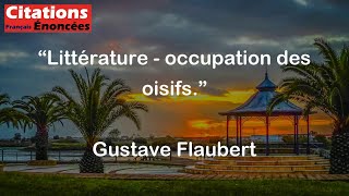 Littérature  occupation des oisifs  Gustave Flaubert [upl. by Hoffmann]