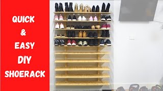 How to make a Wall Mounted Shoe Rack  DIY  Garage Workshop Organisation [upl. by Clari]