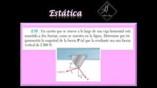 Ejercicio 210 Estática BeerJohnston Un carrito que se mueve a lo largo de una viga horizontal [upl. by Arima]