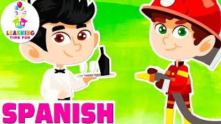 COMMUNITY HELPERS in SPANISH for KIDS Easy Spanish Language Learning [upl. by Corena]