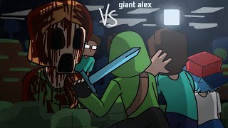 Giant legend Alex vs Steve Dream and Boyfriend horror animation minecraft [upl. by Darrell]