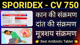 Sporidex  CV 750mg Tablet  Best Antibiotic Tablet  Cefalexin 750  Clavulanic Acid 125mg [upl. by Nera]