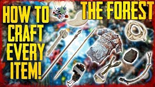 HOW TO CRAFT EVERY ITEM IN THE FOREST PS4 amp PC [upl. by Earaj551]