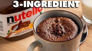 3 Ingredient Nutella Brownies In A Mug Recipe [upl. by Ingaberg932]