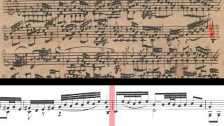 BWV 1003  Sonata No2 for Solo Violin Scrolling [upl. by Etnelav]