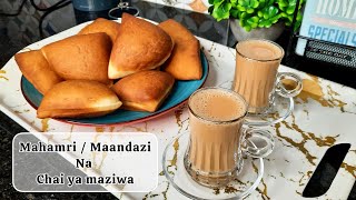 Jinsi ya kutengeneza maandazi  mahamri laini ya iliki na chai ya maziwa ya iliki 😋😋  Breakfast tam [upl. by Aldo]