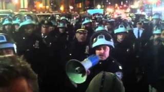 Police warning before dispersing Occupy Wall Street protest [upl. by Aiciram164]