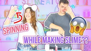 MAKING SLIME WHILE SPINNING A FIDGET SPINNER CHALLENGE  Making slime with one hand  Slimeatory 57 [upl. by Ardeth98]