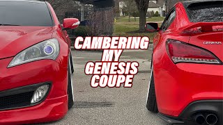 Cambering My Genesis Coupe ISR arms install [upl. by Llacam29]