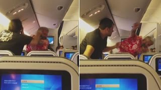 Shocking Video Shows Two Passengers Fighting on Plane Before TakeOff [upl. by Ttenrag818]