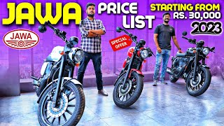 All Jawa Bikes🏍️ Latest Price List 2023👌🏼 Diwali DHAMAKA 💥Jawa 42 Bobber Jawa Perak 42 amp More 🔥 [upl. by Cavan]