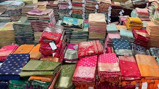 Silk sarees collection wholesale market in Surat Heavy sarees manufacturer Aruna textile hub VANSHMJ [upl. by Madaih]