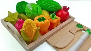 ASMR Cutting Fruits and Vegetables Corn Onion Star fruit  Plastic amp Wooden [upl. by Asserat905]