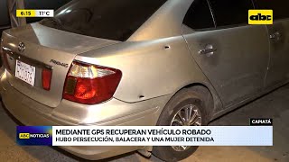 Capiatá recuperan vehículo robado tras persecución balacera y una mujer detenida [upl. by Gena]