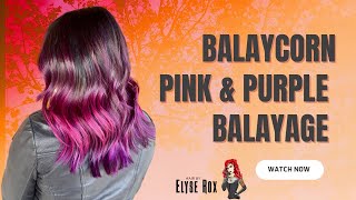 Purple and Pink Balayage  Balaycorn 🦄 purplehair pinkhair [upl. by Auhsoj]