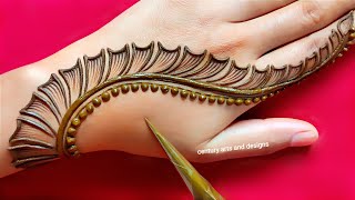 Very beautiful stylish back hand mehndi design  easy mehndi design  simple mehndi design  mehndi [upl. by Anemolif]