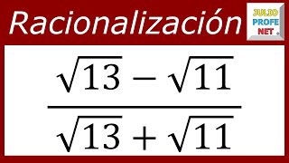 RACIONALIZACIÓN MEDIANTE CONJUGACIÓN  Ejercicio 4 [upl. by Valorie907]