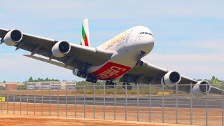 IMPOSSIBLE Very Low Before Landing AIRBUS A380 at Oakland Airport MFS2020 [upl. by Norrad]