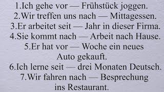 vor dem nach dem seit die Dativ Akkusativ Zeitangaben im Deutschen A1 A2 B1 [upl. by Neetsyrk]