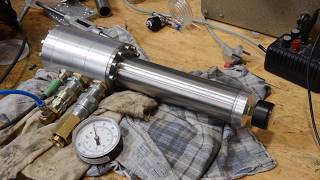 Home made GM cryo coldhead first try on compressed air [upl. by Aelram969]