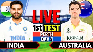 India vs Australia 1st Test Day 4  IND vs AUS Live Match  Live Cricket Match Today 2nd Session [upl. by Nonnahs302]