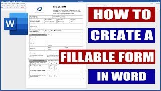 How to Create a Fillable Form in Word  Microsoft Word Tutorials [upl. by Layod]