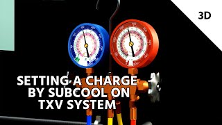 Setting a Charge By Subcool on a TXV system In 3D [upl. by Meier]