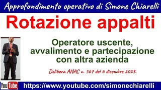 Rotazione appalti Operatore uscente avvalimento e partecipazione con altra azienda 23122023 [upl. by Vlad]