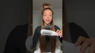 Let’s straighten my HUGE curly hair with my new hair tool curlyhair hairtutorial hair [upl. by Gratiana]