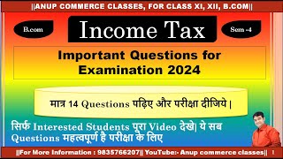 Important questions in Income Tax BBMKU Dhanbad Important Questions for Income tax Income Tax [upl. by Najram]