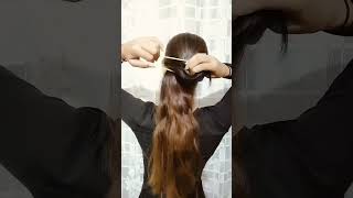 Hairstyle with Elastic band hairstyle beautyfulhairstyle easyhairstyle shortsfeed youtubeshort [upl. by Aklam]