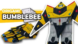 How to make a Transforming AUTOBOT BUMBLEBEE Origami Transformer [upl. by Gefell501]