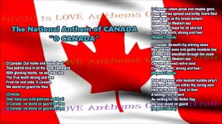 Canada National Anthem FULL VERSION wmusic vocal amp lyrics and provinces amp territories flags [upl. by Ayra167]