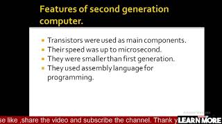 Generation of computer and their features [upl. by Afatsuom]