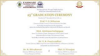 Easwari Engineering College  23rd Graduation Ceremony [upl. by Nordine904]