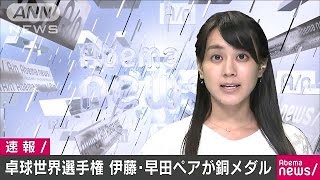 卓球世界選手権 伊藤・早田ペアが銅メダル獲得170605 [upl. by Mide]