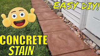 HOW TO Stain Concrete Easy diy with Valspar from LOWES [upl. by Larrej706]