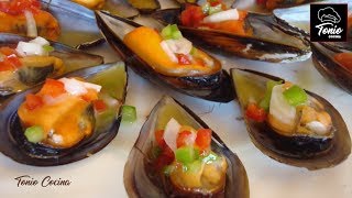 Mejillones al vapor  Mejillones en salsa Vinagreta  Receta Aperitivo fácil [upl. by Trik]