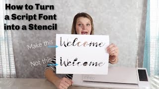 How to Turn a Script Font into a Stencil using a Silhouette [upl. by Sykes]