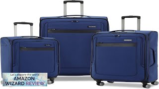 Samsonite Ascella 30 Softside Expandable Luggage with Spinner Wheels Sapphire Blue 3PC Review [upl. by Ferino]